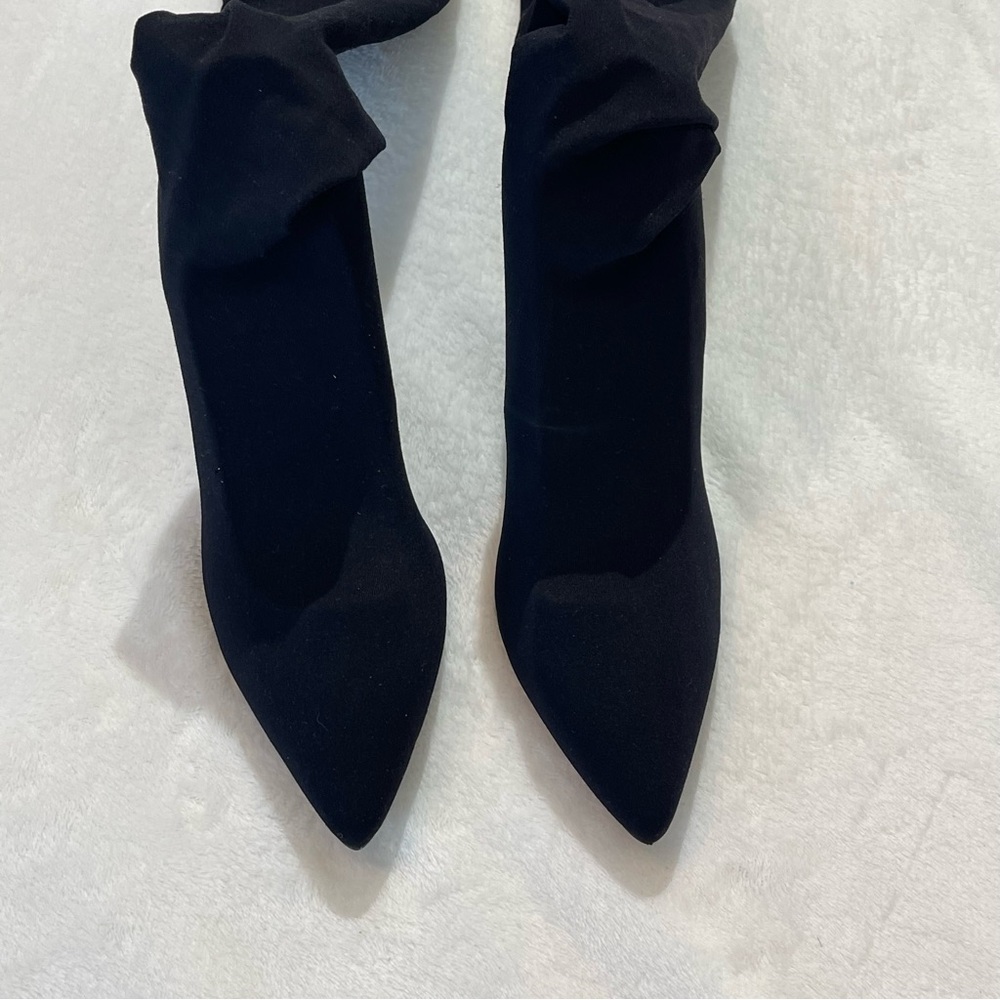 UNBRANDED WOMENS HEELS WITH STOCKINGS TOP. SIZE 37 BLACK. - Picture 3 of 6
